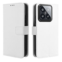 Coque Portefeuille Livre Cuir Etui Clapet BY1 pour Xiaomi Mi 14 5G Blanc