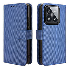 Coque Portefeuille Livre Cuir Etui Clapet BY1 pour Xiaomi Mi 14 5G Bleu