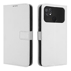 Coque Portefeuille Livre Cuir Etui Clapet BY1 pour Xiaomi Poco C40 Blanc