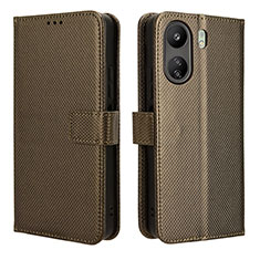 Coque Portefeuille Livre Cuir Etui Clapet BY1 pour Xiaomi Poco C65 Marron