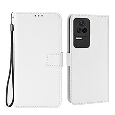 Coque Portefeuille Livre Cuir Etui Clapet BY1 pour Xiaomi Poco F4 5G Blanc