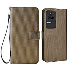 Coque Portefeuille Livre Cuir Etui Clapet BY1 pour Xiaomi Poco F4 5G Marron