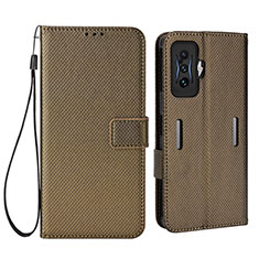 Coque Portefeuille Livre Cuir Etui Clapet BY1 pour Xiaomi Poco F4 GT 5G Marron