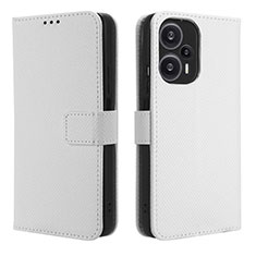 Coque Portefeuille Livre Cuir Etui Clapet BY1 pour Xiaomi Poco F5 5G Blanc