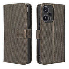 Coque Portefeuille Livre Cuir Etui Clapet BY1 pour Xiaomi Poco F5 5G Marron