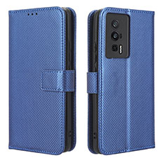 Coque Portefeuille Livre Cuir Etui Clapet BY1 pour Xiaomi Poco F5 Pro 5G Bleu