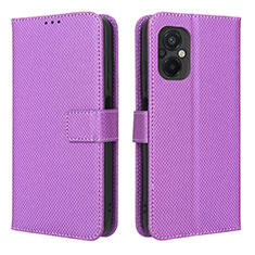 Coque Portefeuille Livre Cuir Etui Clapet BY1 pour Xiaomi Poco M5 4G Violet