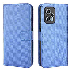 Coque Portefeuille Livre Cuir Etui Clapet BY1 pour Xiaomi Poco X4 GT 5G Bleu