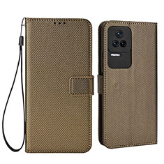 Coque Portefeuille Livre Cuir Etui Clapet BY1 pour Xiaomi Redmi K50 Pro 5G Marron