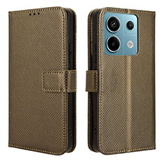 Coque Portefeuille Livre Cuir Etui Clapet BY1 pour Xiaomi Redmi Note 13 Pro 5G Marron