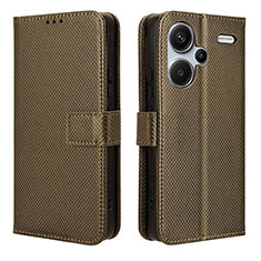 Coque Portefeuille Livre Cuir Etui Clapet BY1 pour Xiaomi Redmi Note 13 Pro+ Plus 5G Marron