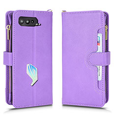 Coque Portefeuille Livre Cuir Etui Clapet BY2 pour Asus ROG Phone 5 Ultimate Violet