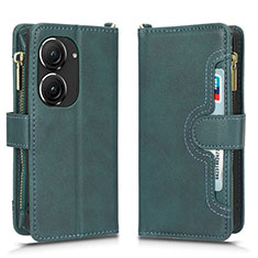 Coque Portefeuille Livre Cuir Etui Clapet BY2 pour Asus ZenFone 10 Vert