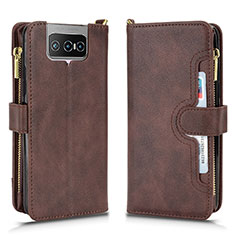 Coque Portefeuille Livre Cuir Etui Clapet BY2 pour Asus Zenfone 7 Pro ZS671KS Marron