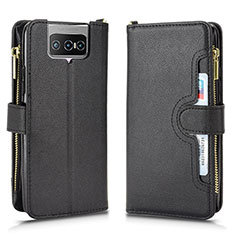 Coque Portefeuille Livre Cuir Etui Clapet BY2 pour Asus Zenfone 7 Pro ZS671KS Noir