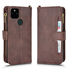 Coque Portefeuille Livre Cuir Etui Clapet BY2 pour Google Pixel 5a 5G Marron