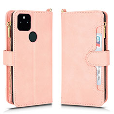 Coque Portefeuille Livre Cuir Etui Clapet BY2 pour Google Pixel 5a 5G Or Rose