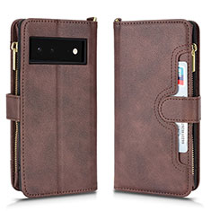 Coque Portefeuille Livre Cuir Etui Clapet BY2 pour Google Pixel 6 5G Marron