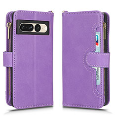 Coque Portefeuille Livre Cuir Etui Clapet BY2 pour Google Pixel 7 Pro 5G Violet