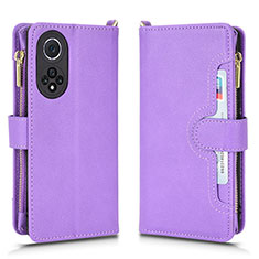 Coque Portefeuille Livre Cuir Etui Clapet BY2 pour Huawei Honor 50 5G Violet