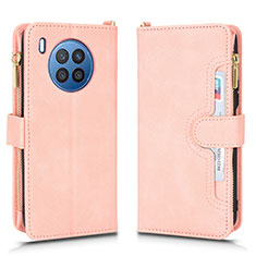 Coque Portefeuille Livre Cuir Etui Clapet BY2 pour Huawei Nova 8i Or Rose