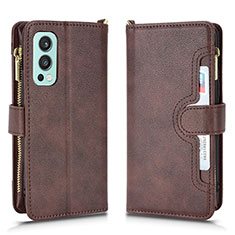 Coque Portefeuille Livre Cuir Etui Clapet BY2 pour OnePlus Nord 2 5G Marron