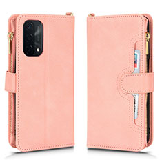 Coque Portefeuille Livre Cuir Etui Clapet BY2 pour Oppo A54 5G Or Rose