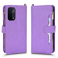 Coque Portefeuille Livre Cuir Etui Clapet BY2 pour Oppo A54 5G Violet