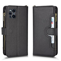 Coque Portefeuille Livre Cuir Etui Clapet BY2 pour Oppo Find X3 Pro 5G Noir