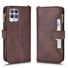 Coque Portefeuille Livre Cuir Etui Clapet BY2 pour Realme 8i Marron