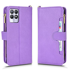 Coque Portefeuille Livre Cuir Etui Clapet BY2 pour Realme 8i Violet