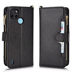 Coque Portefeuille Livre Cuir Etui Clapet BY2 pour Realme C21Y Noir