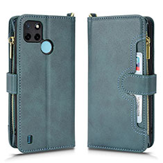 Coque Portefeuille Livre Cuir Etui Clapet BY2 pour Realme C21Y Vert