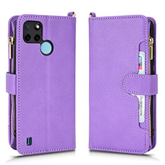 Coque Portefeuille Livre Cuir Etui Clapet BY2 pour Realme C25Y India Or Rose