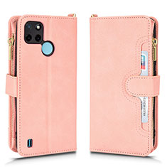 Coque Portefeuille Livre Cuir Etui Clapet BY2 pour Realme C25Y India Violet