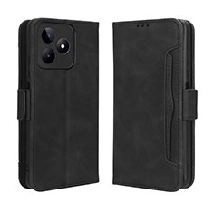 Coque Portefeuille Livre Cuir Etui Clapet BY2 pour Realme C51 Noir