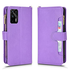 Coque Portefeuille Livre Cuir Etui Clapet BY2 pour Realme GT 5G Violet