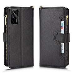 Coque Portefeuille Livre Cuir Etui Clapet BY2 pour Realme Q3 Pro 5G Noir