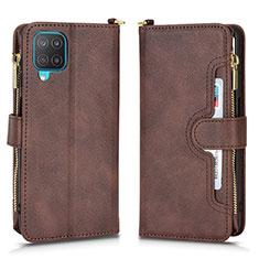 Coque Portefeuille Livre Cuir Etui Clapet BY2 pour Samsung Galaxy A12 5G Marron