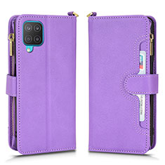 Coque Portefeuille Livre Cuir Etui Clapet BY2 pour Samsung Galaxy A12 Nacho Violet