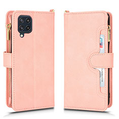 Coque Portefeuille Livre Cuir Etui Clapet BY2 pour Samsung Galaxy A22 4G Or Rose