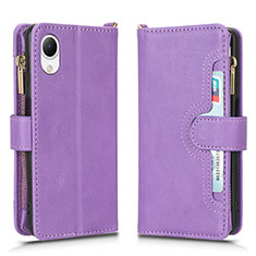 Coque Portefeuille Livre Cuir Etui Clapet BY2 pour Samsung Galaxy A23s Violet