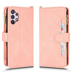 Coque Portefeuille Livre Cuir Etui Clapet BY2 pour Samsung Galaxy A32 4G Or Rose