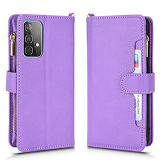 Coque Portefeuille Livre Cuir Etui Clapet BY2 pour Samsung Galaxy A52 4G Violet