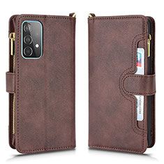 Coque Portefeuille Livre Cuir Etui Clapet BY2 pour Samsung Galaxy A52 5G Marron