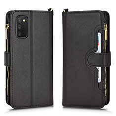Coque Portefeuille Livre Cuir Etui Clapet BY2 pour Samsung Galaxy F02S SM-E025F Noir