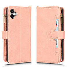 Coque Portefeuille Livre Cuir Etui Clapet BY2 pour Samsung Galaxy F04 Or Rose