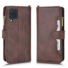 Coque Portefeuille Livre Cuir Etui Clapet BY2 pour Samsung Galaxy F22 4G Marron