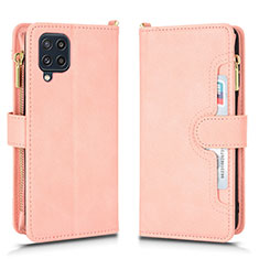 Coque Portefeuille Livre Cuir Etui Clapet BY2 pour Samsung Galaxy F22 4G Or Rose