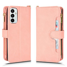 Coque Portefeuille Livre Cuir Etui Clapet BY2 pour Samsung Galaxy F23 5G Or Rose